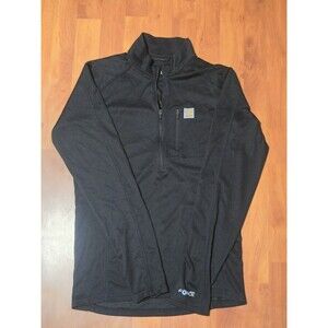 Carhartt Force Men’s Quarter Zip Base Layer Black Size Small Thermal Waffle Knit